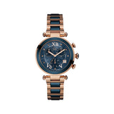 Gc Ladies Watch IP Rose Gold With Blue Dial & Metal Bracelet