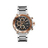 Gc Men'S Stainless Steel Watch With Ip Rose Gold Greyish Dial