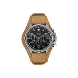 Guess Men's Chronograph Watch Black Dial With Leather Strap