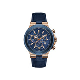 Gc Men's Chronograph Watch With Blue Dial & Blue Leather Strap