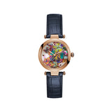 Gc Pure Chic Collection Ladies Watch With IP RG Case & Blue Leather Strap