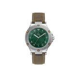 Gc Men'S Limited Edition Watch With Arabic Numbers Green Dial & Olive Green Leather Strap