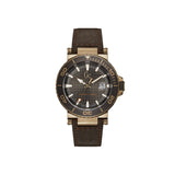 Gc Men'S Watch With Dark Brown Dial Luminous Index & Hand With Dark Brown Leather Strap