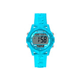 Guess Digital Watch Blue Case With Blue Digital Dial And Blue Guess Logo Silicone Strap