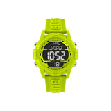 Guess Digital Watch Green Plastic Case With Black Digital Dial And Green Guess Logo Silicone Strap
