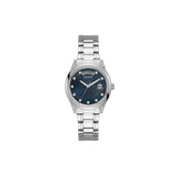 Guess Ladies Quartz Watch Full Steel Case & Bracelet With White Mother Of Pearl Dial / Stones In The Lugs
