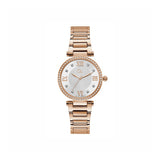 Gc Ladies Quartz Watch Full Rose Gold Plated Steel Case & Bracelet With White Sun Ray Dial