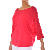 قميص هانرو مالافا باكمام 3/4 وردي مقاس M