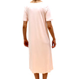Hanro Jana Short Sleeves Nightdress Pearl Blush