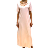 Hanro Jana Short Sleeves Maxi Nightdress Pearl Blush
