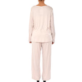 طقم بيجاما هانرو مومنتس باكمام طويلة بيج مقاس XL