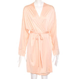 هانرو كيمونو لون زهري ثلجي مقاس L