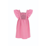 Moschino Kids Girl's Pink Teddy Ruffle Sleeve Dress