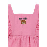 Moschino Kids Girl's Pink Teddy Ruffle Sleeve Dress