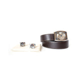 Helvetic-Tf Stainless Steel Buckle Cufflink With Open Back