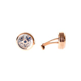 Helvetic-Tf Polished Stainless Steel Rotor Cufflink - Blue Salon