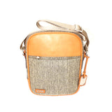 Hartmann Tweed Belting Small Cross Shouler Natural Tweed - Blue Salon