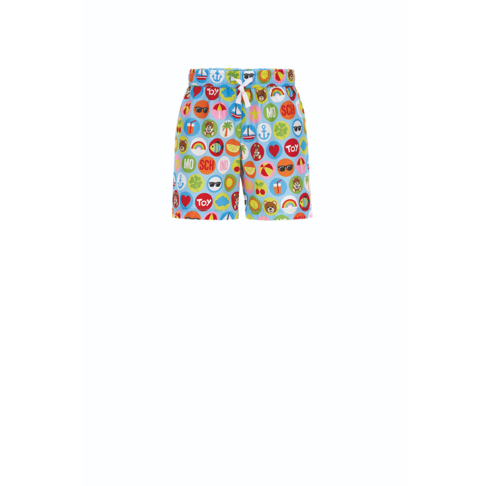 Moschino Kids Boy's Blue Logo Swim Shorts – Blue Salon