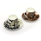 Roberto Cavalli Africa DakarGabon Luxury box Set 2 Pcs Coffee Cup Saucer 6x61Cm/12Cm