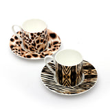 Roberto Cavalli Africa Zimbabwe Djerba Luxury box Set 2 Pcs Coffee Cup Saucer 6x61Cm/12Cm