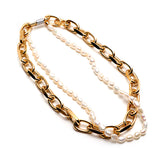 Rebecca Bronze Necklace Gold Color With Stones And Pearls