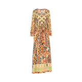 Shaira Women's Mustard Multicolour Jalabiya
