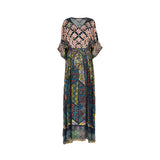Shaira Women's Blue Multicolour Kaftaan