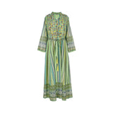 Shaira Women's Green Multicolour Kaftan