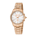 Just Cavalli Women's Rose Gold Watch with Silver Dial and Bracelet