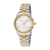 Just Cavalli Women's Two Tone Silver & Gold Color Watch with Silver Dial and Metal Bracelet
