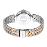 Just Cavalli Women Watch, Silver Color Case, White Mop Dial, Two Tone Silver & Rose Gold Color Stainless Steel Metal Bracelet