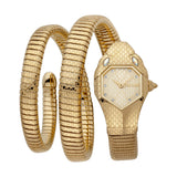 Just Cavalli Women Watch, Gold Color Case, Champagne Dial, Gold Color Stainless Steel Metal Bracelet