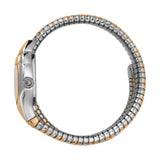 Just Cavalli Women Watch, Two Tone Rose Gold & Black Color Case, Silver Dial, Two Tone Silver & Rose Gold Color Stainless Steel Metal Bracelet