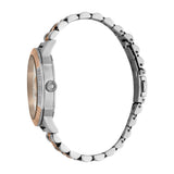 Just Cavalli Women Watch, Two Tone Rose Gold & Black Color Case, Silver Dial, Two Tone Silver & Rose Gold Color Stainless Steel Metal Bracelet