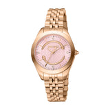 Just Cavalli Women's Rose Gold Watch with Light Pink Dial and Metal Bracelet
