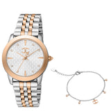 Just Cavalli Women's Two Tone Watch with Silver Dial