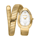 Just Cavalli Snake Shape Women's Gold Watch with Silver Dial