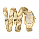 Just Cavalli Snake Shape Women's Gold Watch with Champagne Dial