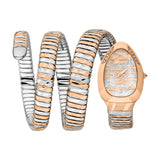 Just Cavalli Snake Shape Women's Rose Gold Watch with Two Tone Bracelet