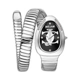 Just Cavalli Snake Shape Women's Silver Watch with Black Dial