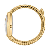 Just Cavalli Snake Shape Women's Gold Watch with Silver Dial and Gold Metal Bracelet
