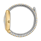 Just Cavalli Snake Shape Women's Gold Watch with Two Tone Bracelet and White MOP Dial