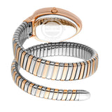 Just Cavalli Snake Shape Women's Watch - Rose Gold Color Case, Dark Blue Dial, Two Tone Bracelet