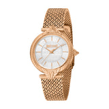 Just Cavalli Women's Watch - Rose Gold Color Case, Silver Dial, Mesh Bracelet