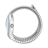 Just Cavalli Snake Shape Women's Watch - Silver Color Case, Light Blue Dial, Stainless Steel Metal Bracelet