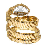 Just Cavalli Snake Shape Women's Watch - Gold Color Case, Red Dial, Gold Color Bracelet