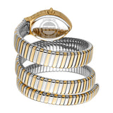 Just Cavalli Snake Shape Women's  Gold Color Watch Dark Green Dial And Two Tone Silver & Gold Color Metal Bracelet