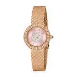 Just Cavalli Women's Rose Gold Mesh Bracelet Watch with Light Pink Dial