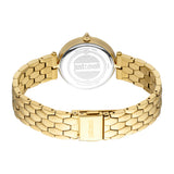 Just Cavalli Women's Gold Tone Watch with Dark Green Dial and Gold Metal Bracelet