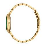 Just Cavalli Women's Gold Tone Watch with Dark Green Dial and Gold Metal Bracelet